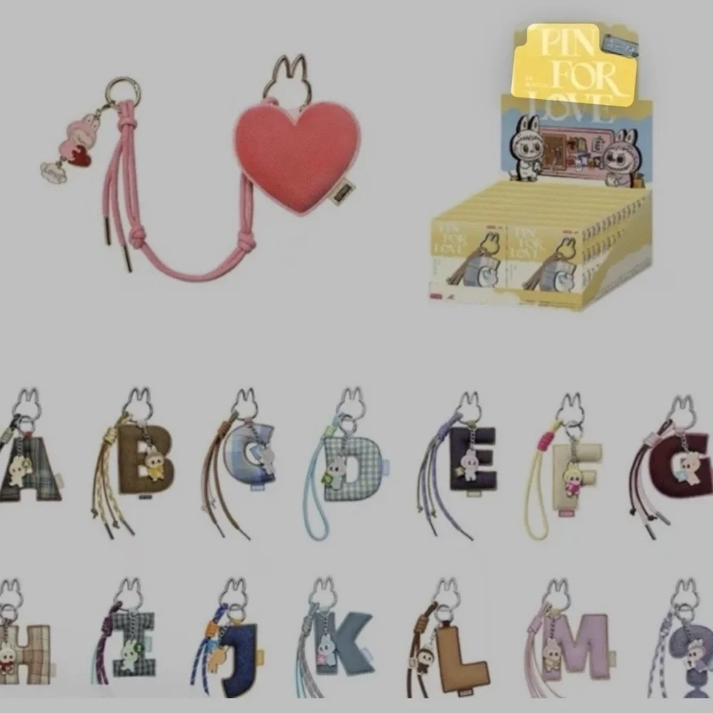 Pop Mart Labubu The Monsters Pin for Love Series Letter Keychain (A-Z &?) - Picture 4 of 7
